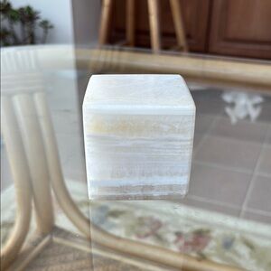 Elegant White Marble Cube Decor